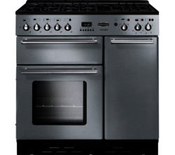 RANGEMASTER  Toledo 90 Dual Fuel Range Cooker - Stainless Steel & Chrome